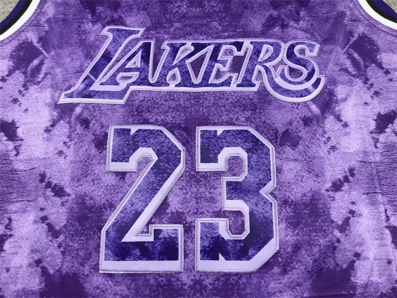 Lebron James LA Lakers Purple Jersey #23 basketball jersey product view 3
