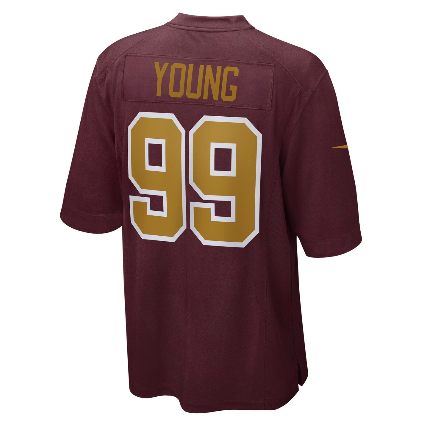 Chase Young Washington Football Team Alternate Game Jersey - Burgundy football jersey product view 3