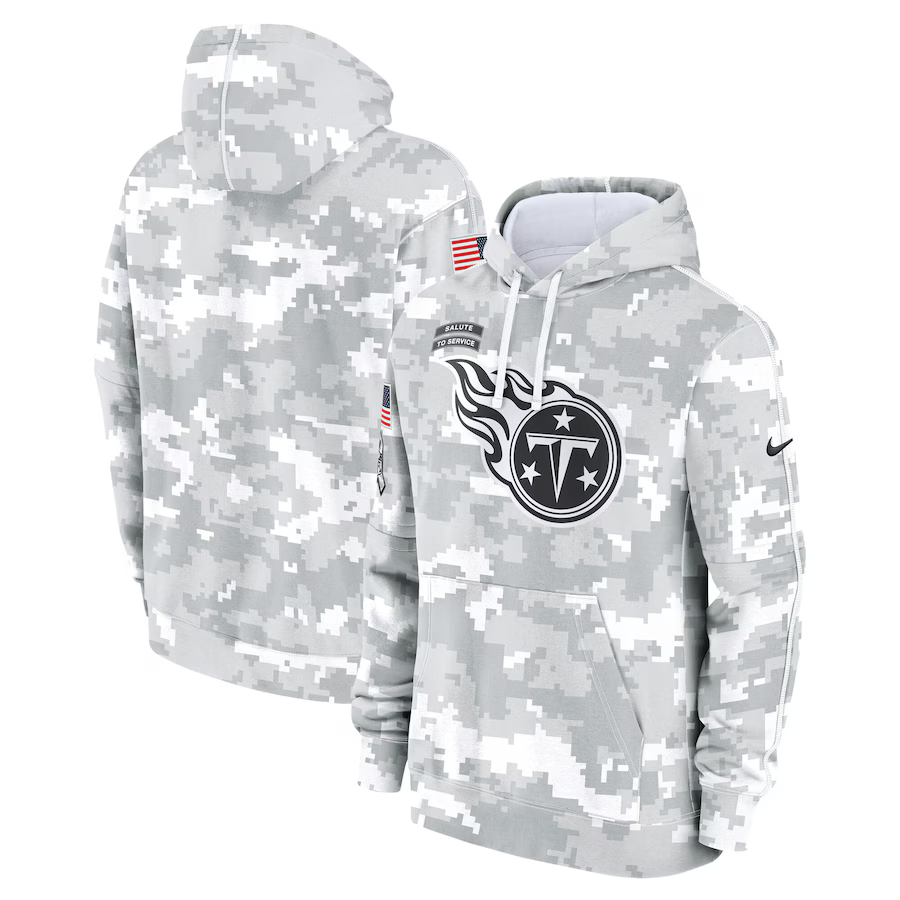 Men's Tennessee Titans Arctic Camo 2024 Salute to Service Club Fleece Pullover Hoodie football jersey product view 1