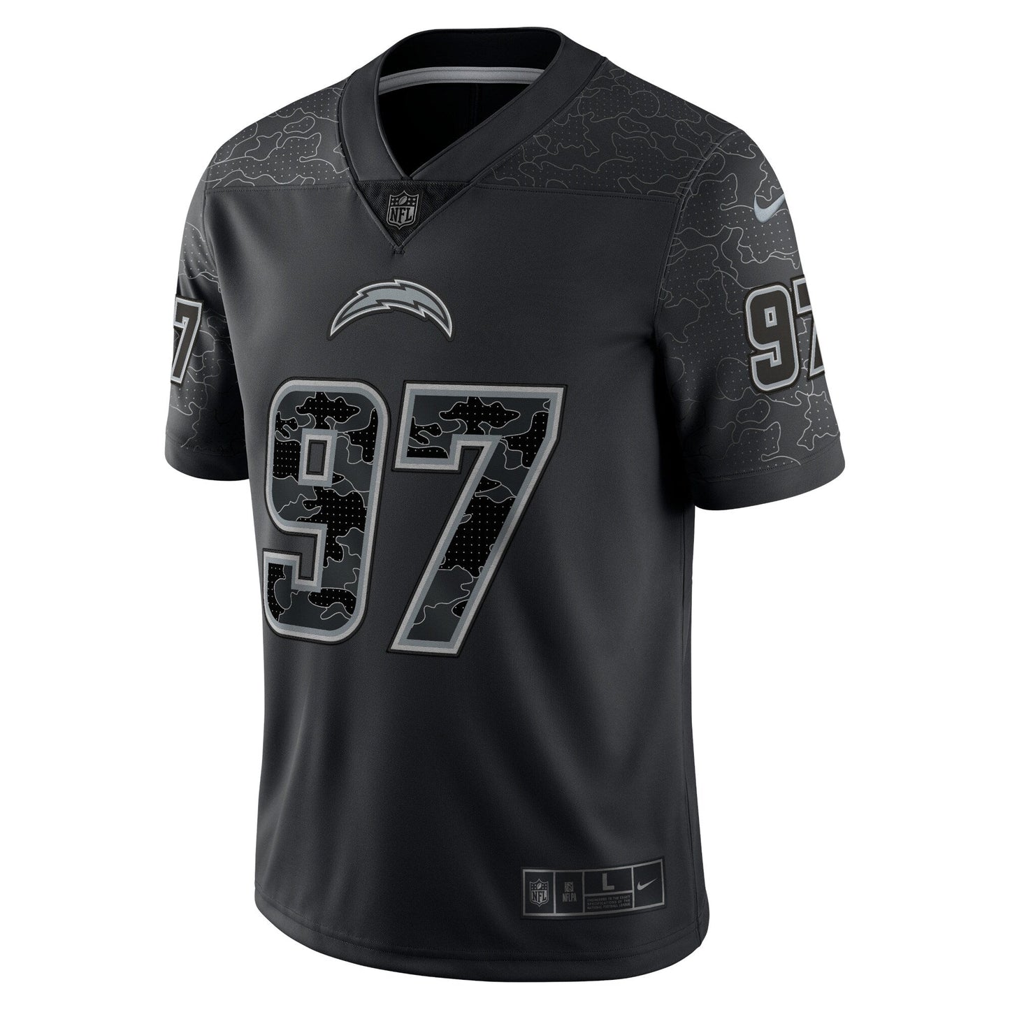 Joey Bosa Los Angeles Chargers RFLCTV Limited Jersey - Black football jersey product view 3