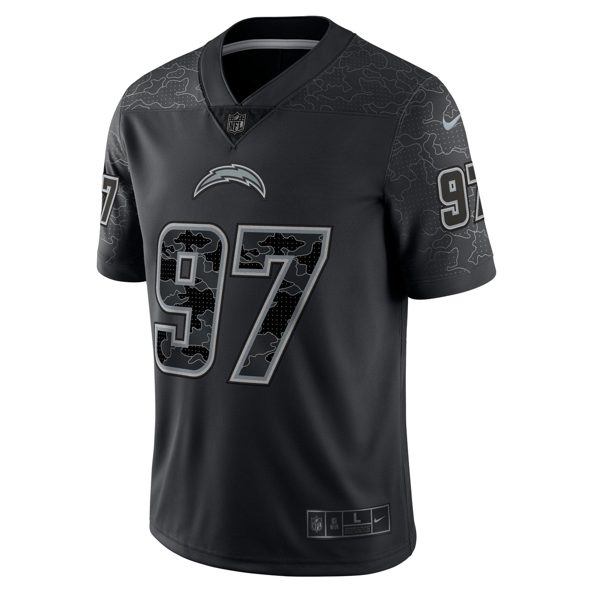 Joey Bosa Los Angeles Chargers RFLCTV Limited Jersey - Black football jersey product view 3