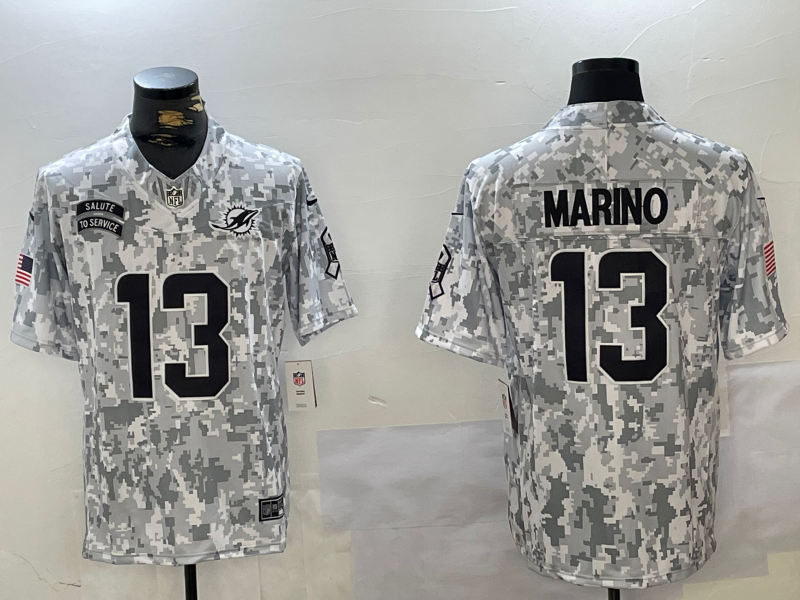 Men's Miami Dolphins Dan Marino Arctic Camo 2024 Salute to Service Retired Player Limited Jersey football jersey product view 1