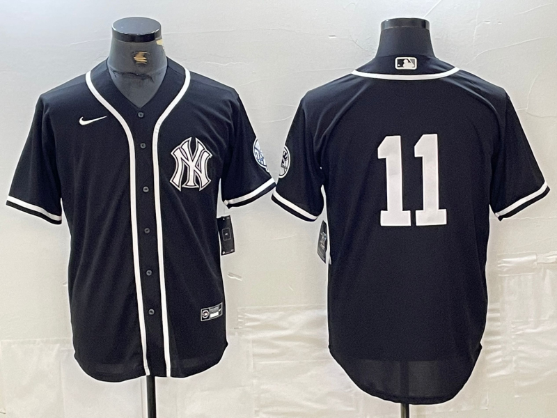 Men's New York Yankees Anthony Volpe #11 Black Limited Name Jersey baseball jersey product view 1