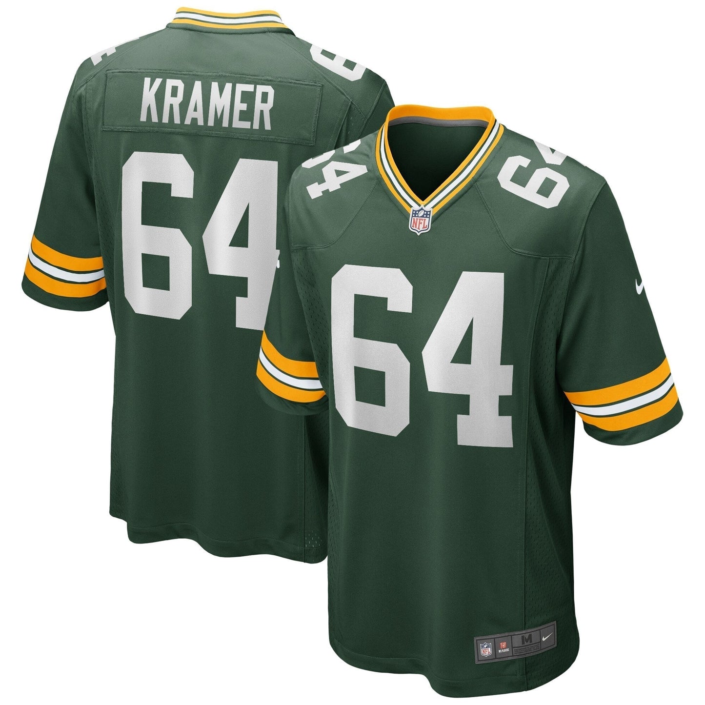 Jerry Kramer Green Bay Packers Game Retired Jersey - Green football jersey product view 1