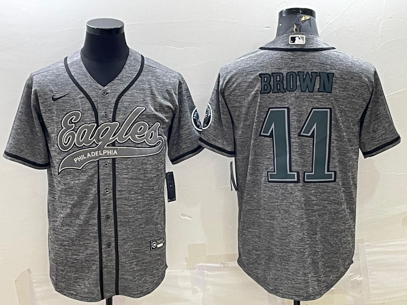 Men's Philadelphia Eagles A.J. Brown Gray Player Jersey Joint Edition football jersey product view 1