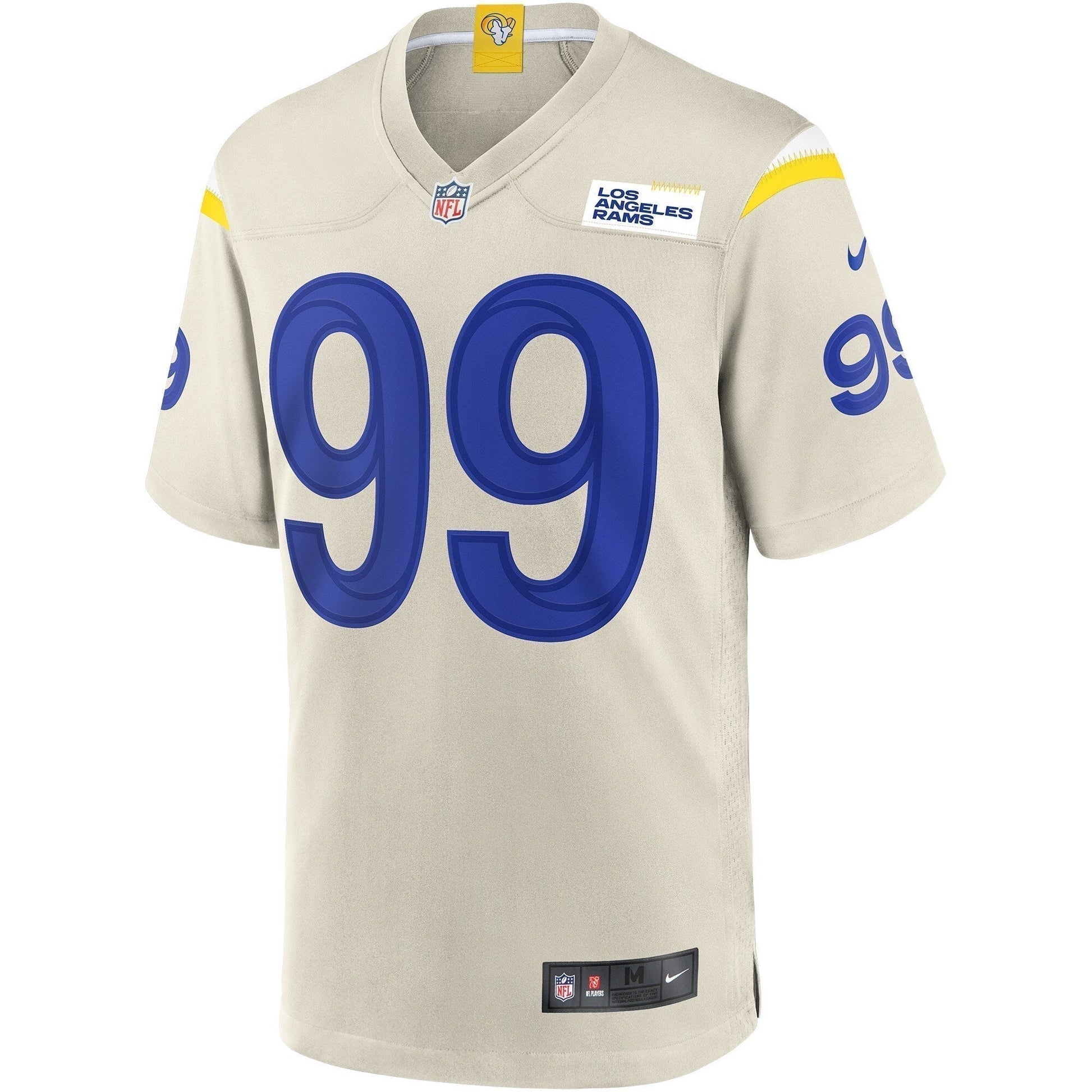Aaron Donald Los Angeles Rams Game Jersey - Bone football jersey product view 2