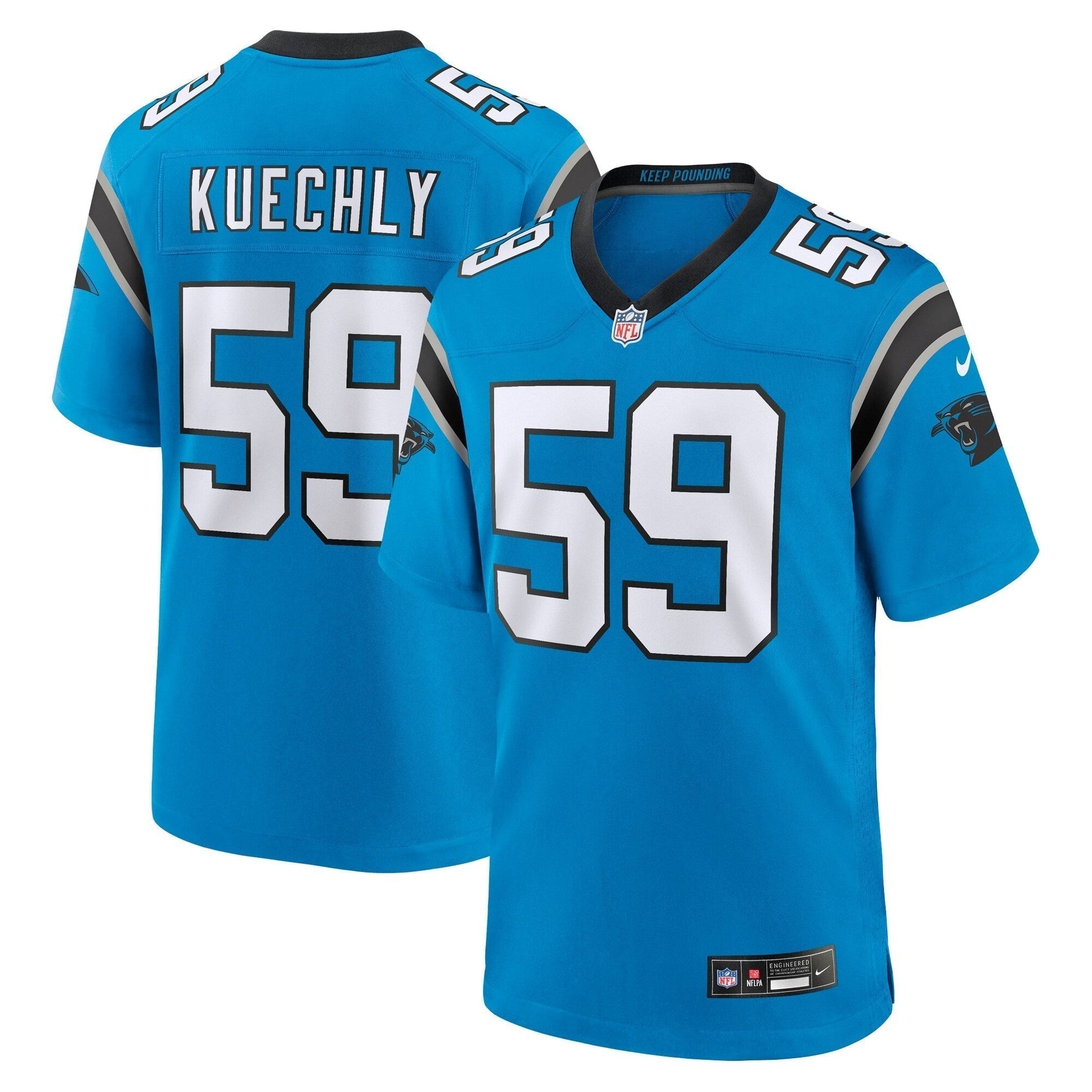 Luke Kuechly Carolina Panthers Retired Game Jersey - Blue football jersey product view 1