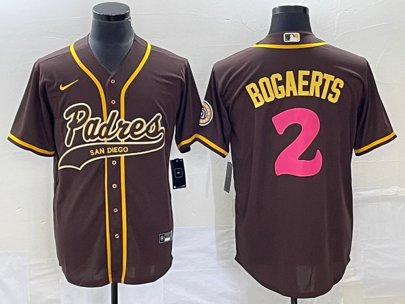Men's San Diego Padres Xander Bogaerts Brown Replica Player Jersey Joint Edition baseball jersey product view 1
