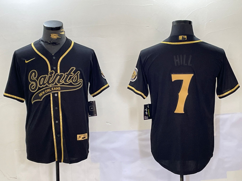 Men's New Orleans Saints Taysom Hill Black Team Player Jersey football jersey product view 1