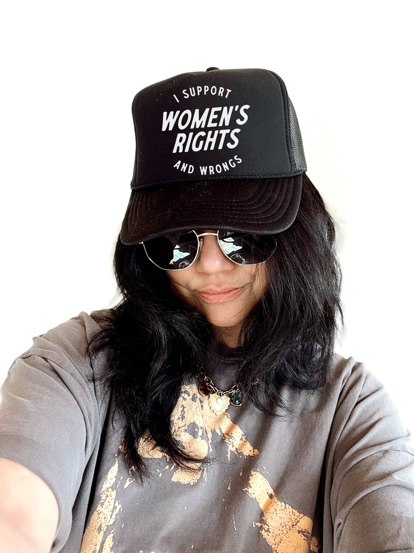 I Support WomenS Rights and Wrongs Trucker Hat - Black Unisex T-shirt, Sweatshirt, Hoodie, Long Sleeve Tee - T-Shirt, Sweatshirt, Hoodie
