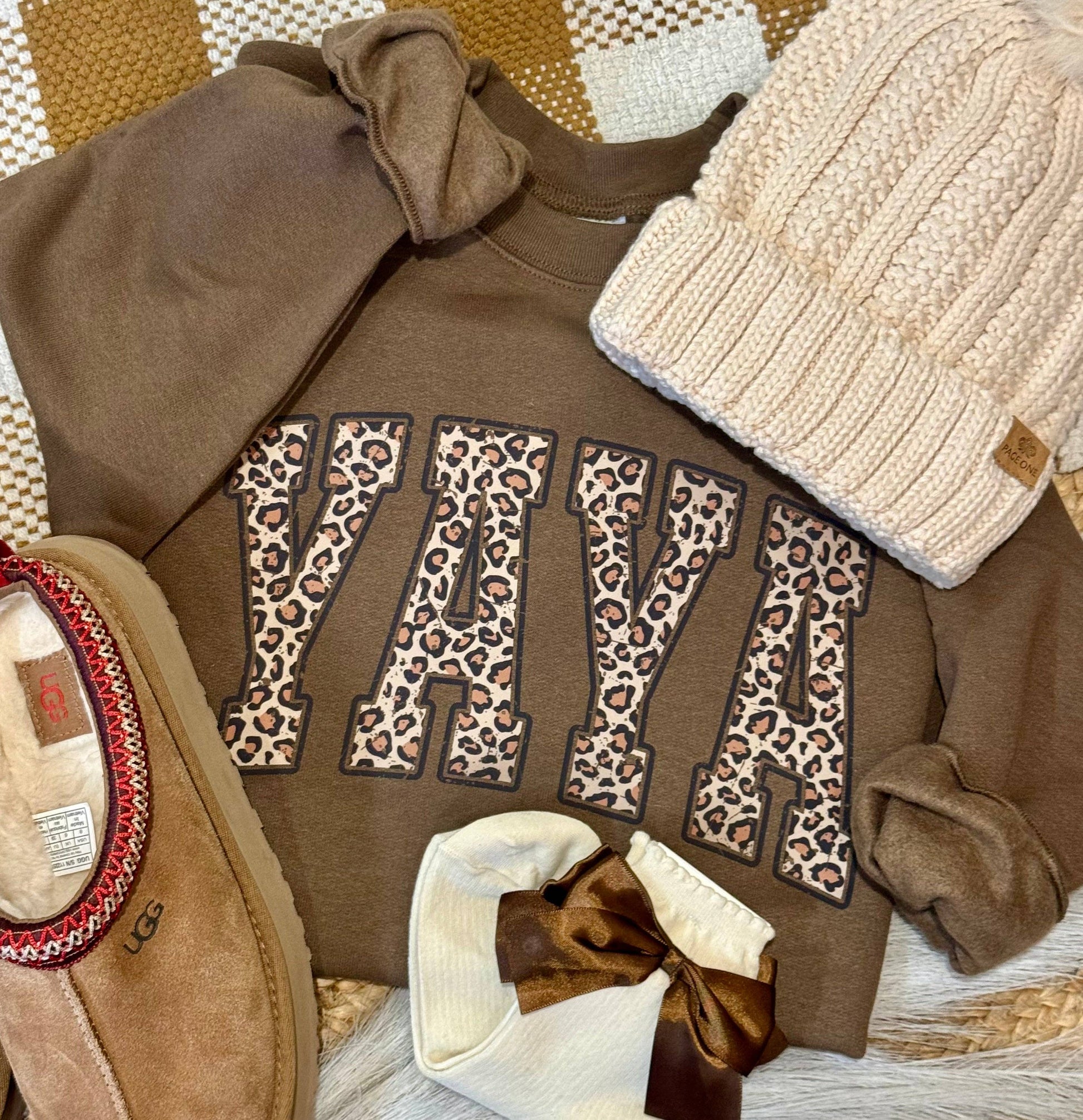 Yaya Leopard Name Sweatshirt Unisex T-shirt, Sweatshirt, Hoodie, Long Sleeve Tee - T-Shirt, Sweatshirt, Hoodie