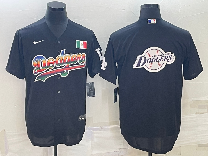Men's Los Angeles Dodgers Black Replica Player Jersey1 baseball jersey product view 1