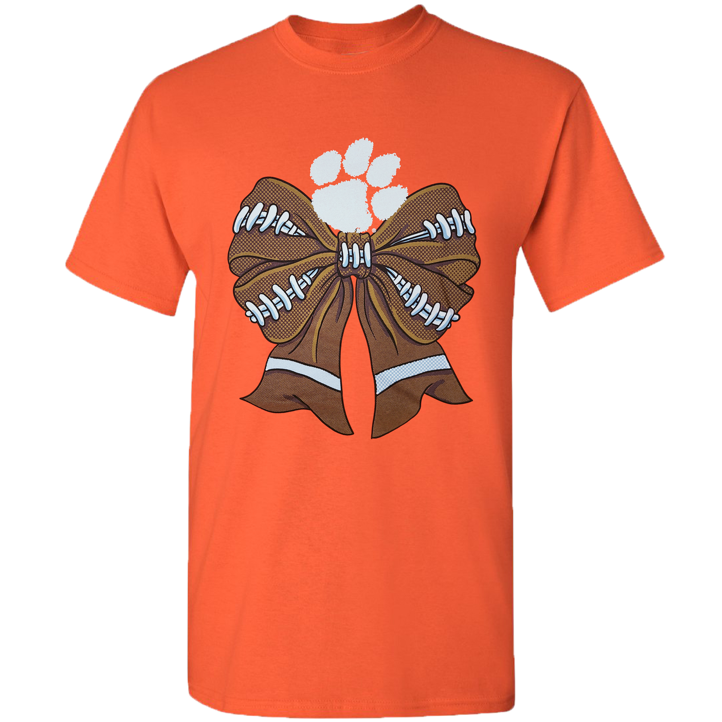 College- Clemson - 4 - Clemson Football Bow - Orange Unisex T-shirt, Sweatshirt, Hoodie, Long Sleeve Tee - T-Shirt, Sweatshirt, Hoodie