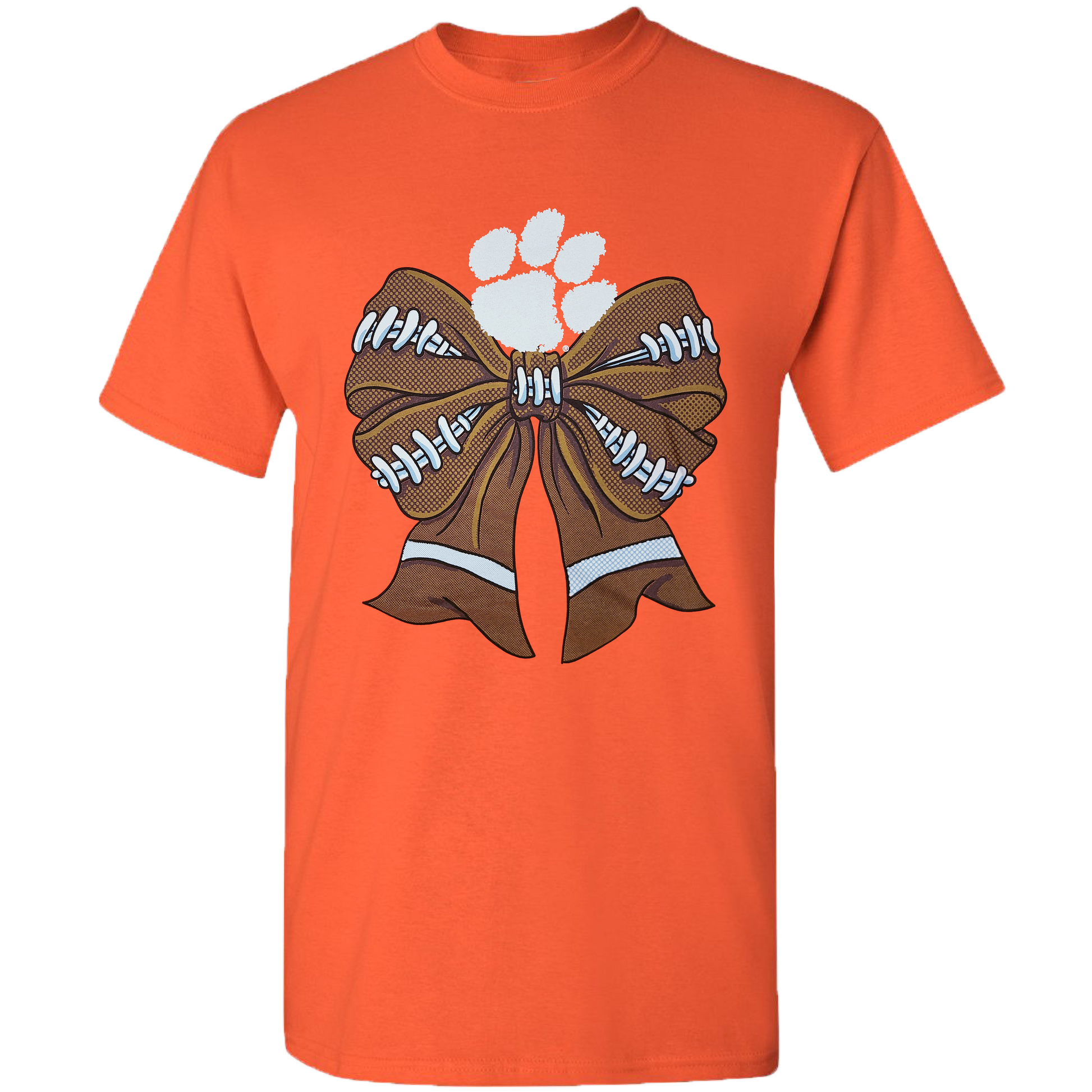 College- Clemson - 4 - Clemson Football Bow - Orange Unisex T-shirt, Sweatshirt, Hoodie, Long Sleeve Tee - T-Shirt, Sweatshirt, Hoodie