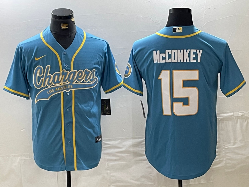 Men's Los Angeles Chargers Ladd McConkey Powder Blue Game Jersey football jersey product view 1