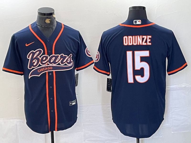 Men's Chicago Bears Rome Odunze Navy Game Jersey football jersey product view 1