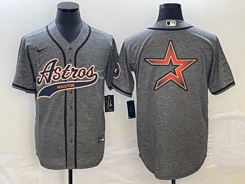 Men's Houston Astros Gray Joint Edition Replica Authentic Jersey1 baseball jersey product view 1