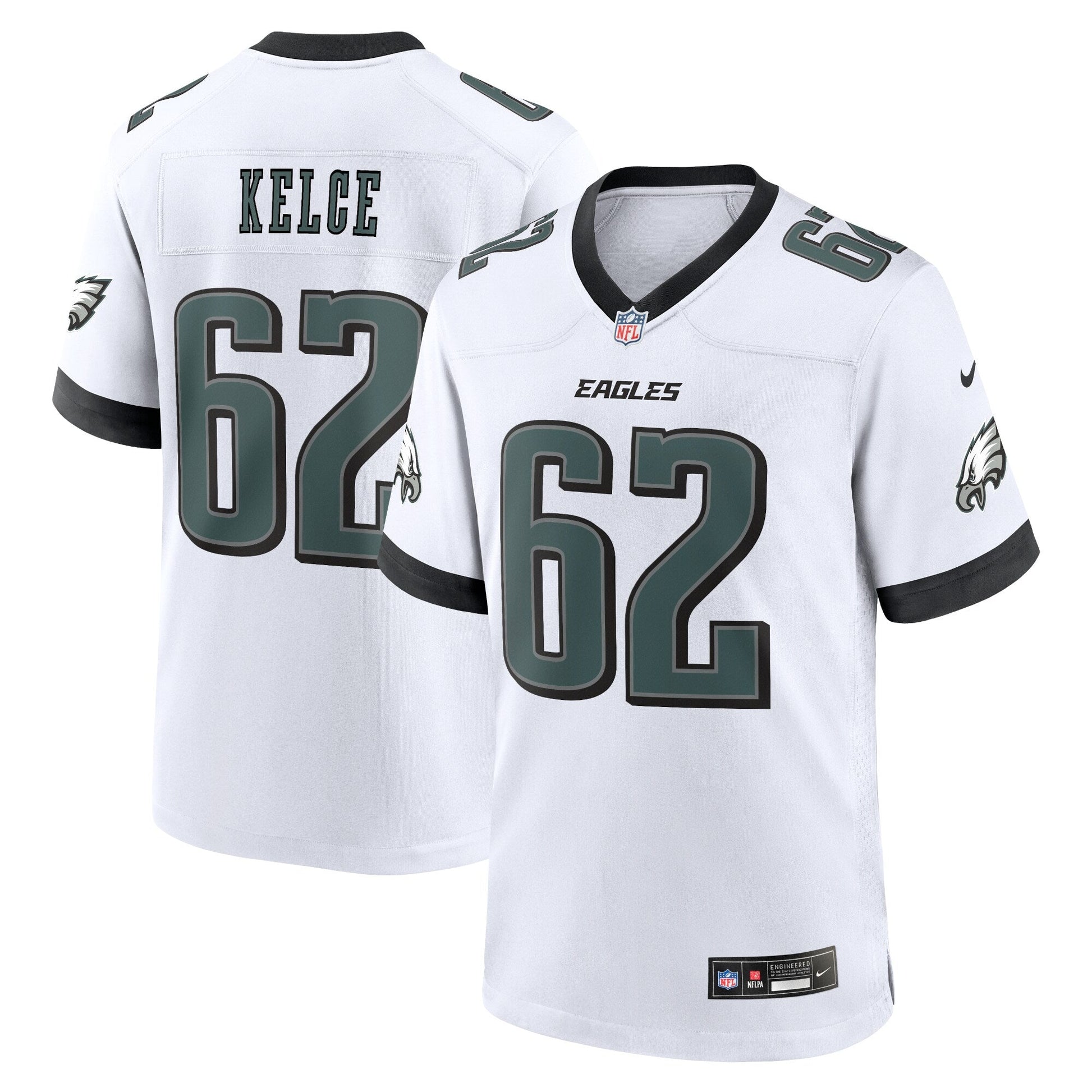 Jason Kelce Philadelphia Eagles White Game Jersey - White football jersey product view 1