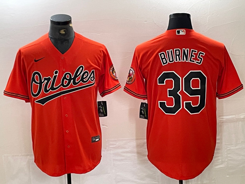 Men's Baltimore Orioles Corbin Burnes Orange Replica Player Jersey baseball jersey product view 1