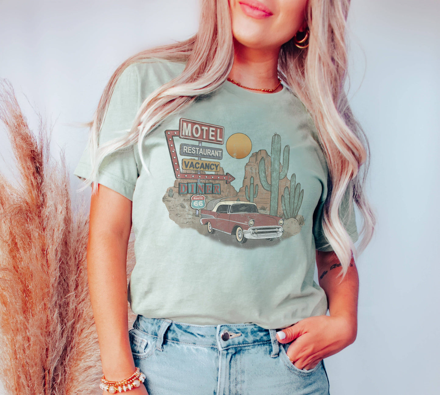 Route 66 Motel Graphic Tee | Western Shirt | Route 66 Tee Unisex T-shirt, Sweatshirt, Hoodie, Long Sleeve Tee - T-Shirt, Sweatshirt, Hoodie