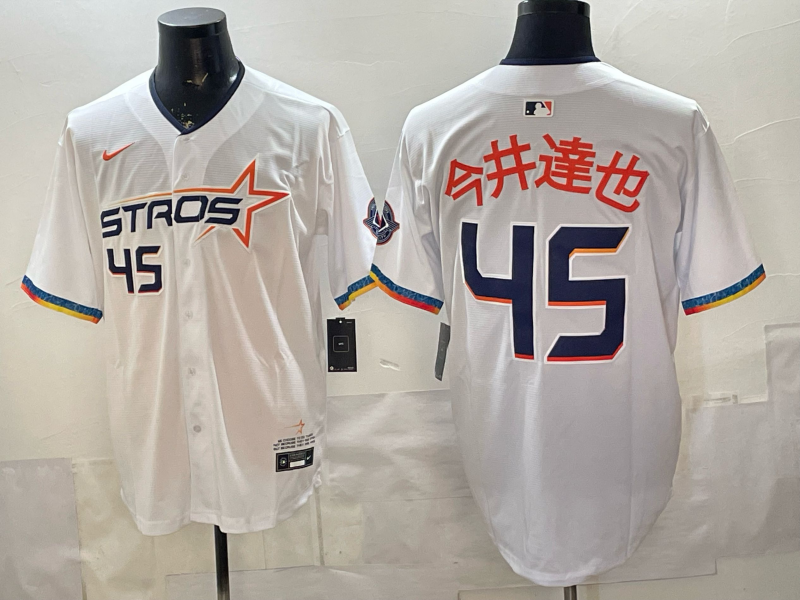 Men's Houston Astros Tatsuya Imai #45 White 2025 City Connect Replica Player Jersey baseball jersey product view 1