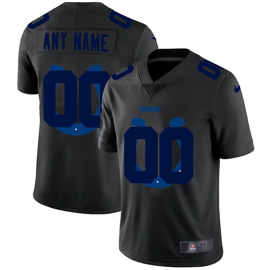 Custom1 Indianapolis Colts Team Logo Dual Overlap Limited Jersey1 Black Stitched American Football Jerseys football jersey product view 1