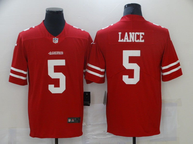 Men's San Francisco 49ers Trey Lance #5 Red Game Jersey1 football jersey product view 1
