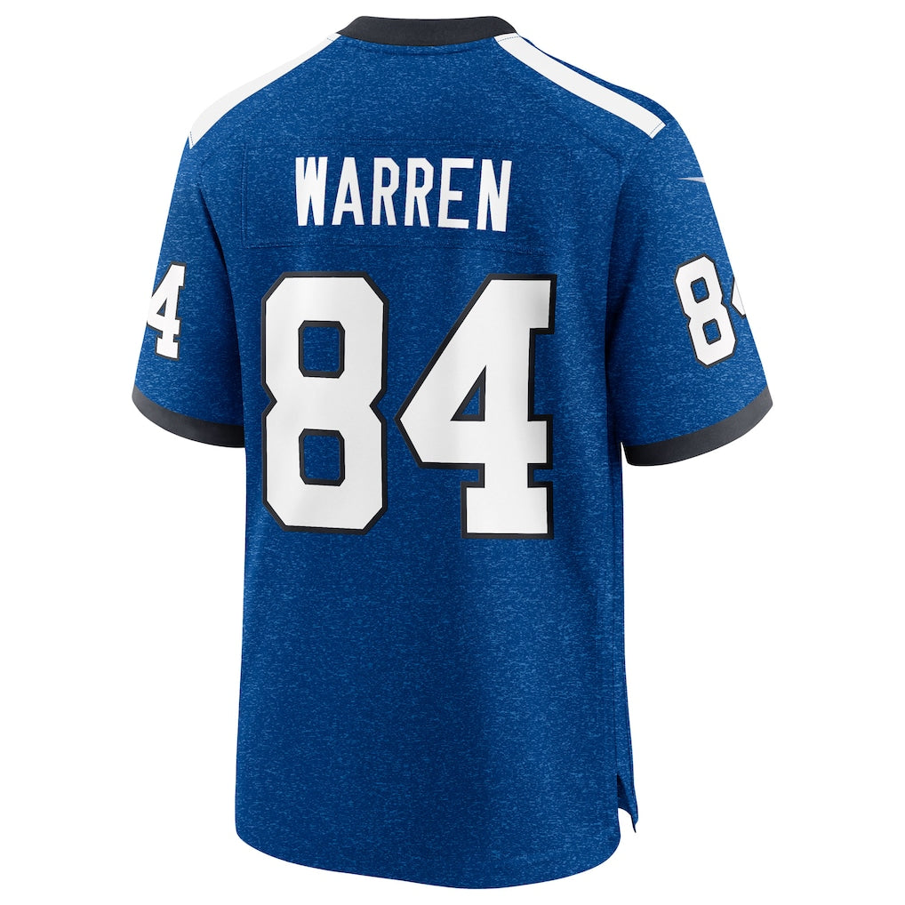 IN.Colts #84 Tyler Warren Heather Royal Alternate 2 Indiana Nights Game Jersey football jersey product view 1