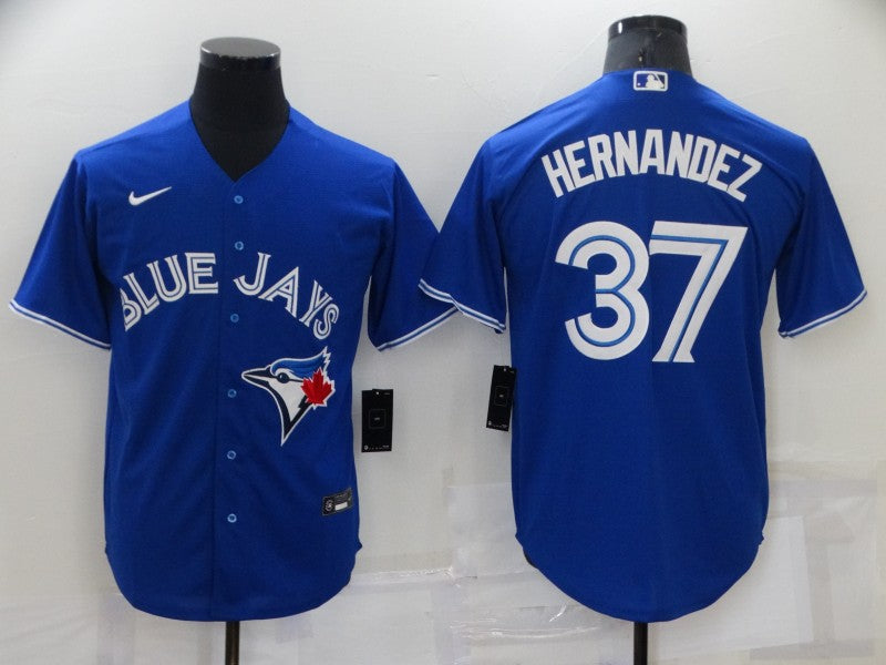 Men's Toronto Blue Jays Teoscar Hernandez Blue Replica Baseball Jersey baseball jersey product view 1