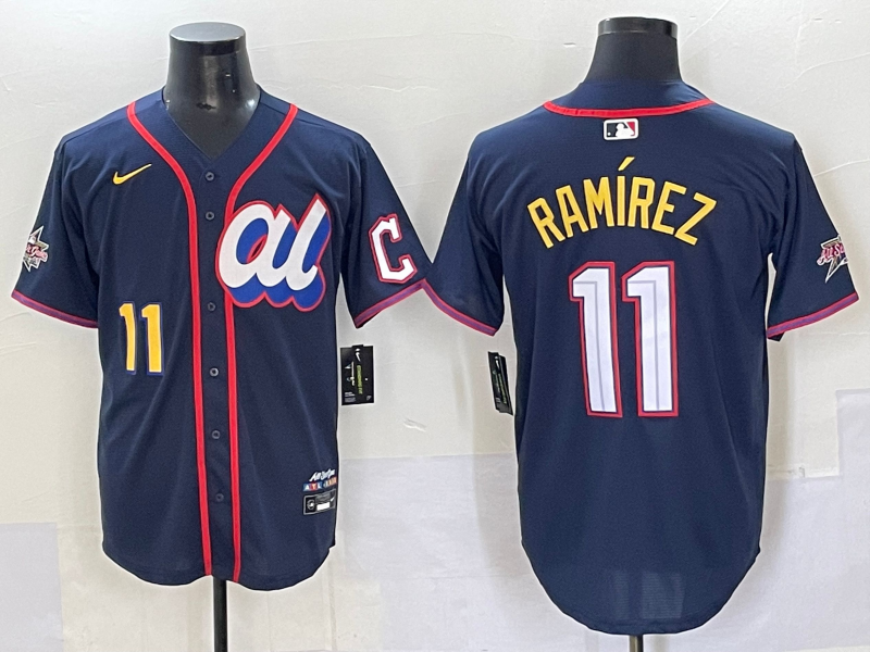 Men's American League Jose Ramirez #11 Navy 2025 All-Star Edition Limited Player Jersey baseball jersey product view 1