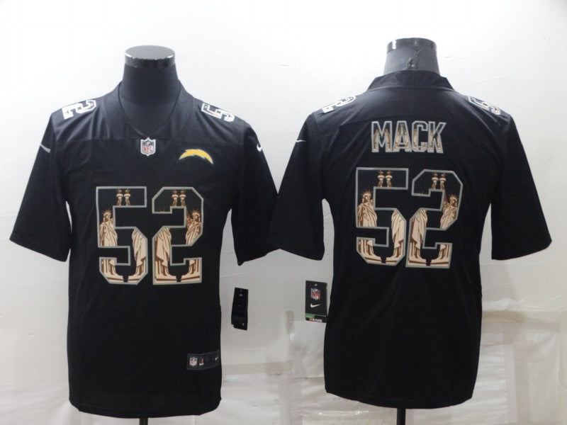 Men's Los Angeles Chargers Khalil Mack #52 Black Team Game Jersey1 football jersey product view 1