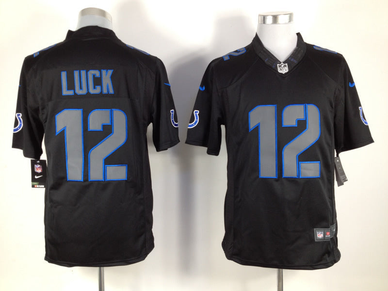 Men's Indianapolis Colts Andrew Luck #12 Black Game Jersey1 football jersey product view 1