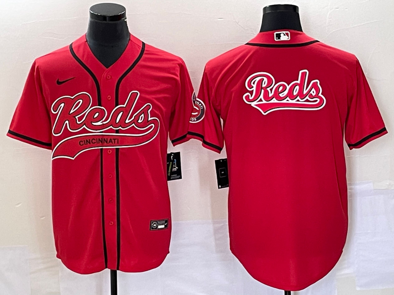 Men's Cincinnati Reds Red Replica Team Jersey1 Joint Edition baseball jersey product view 1