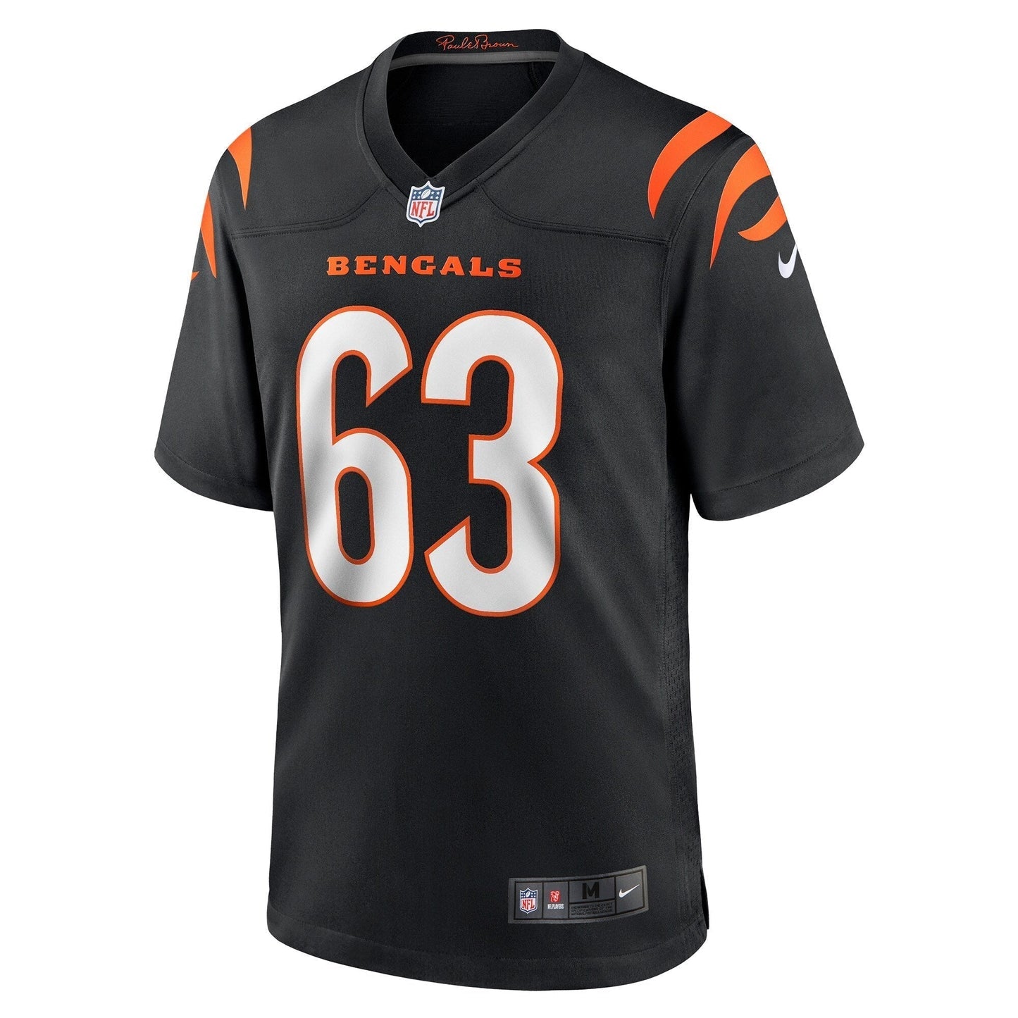 Trey Hill Cincinnati Bengals Game Jersey - Black football jersey product view 2
