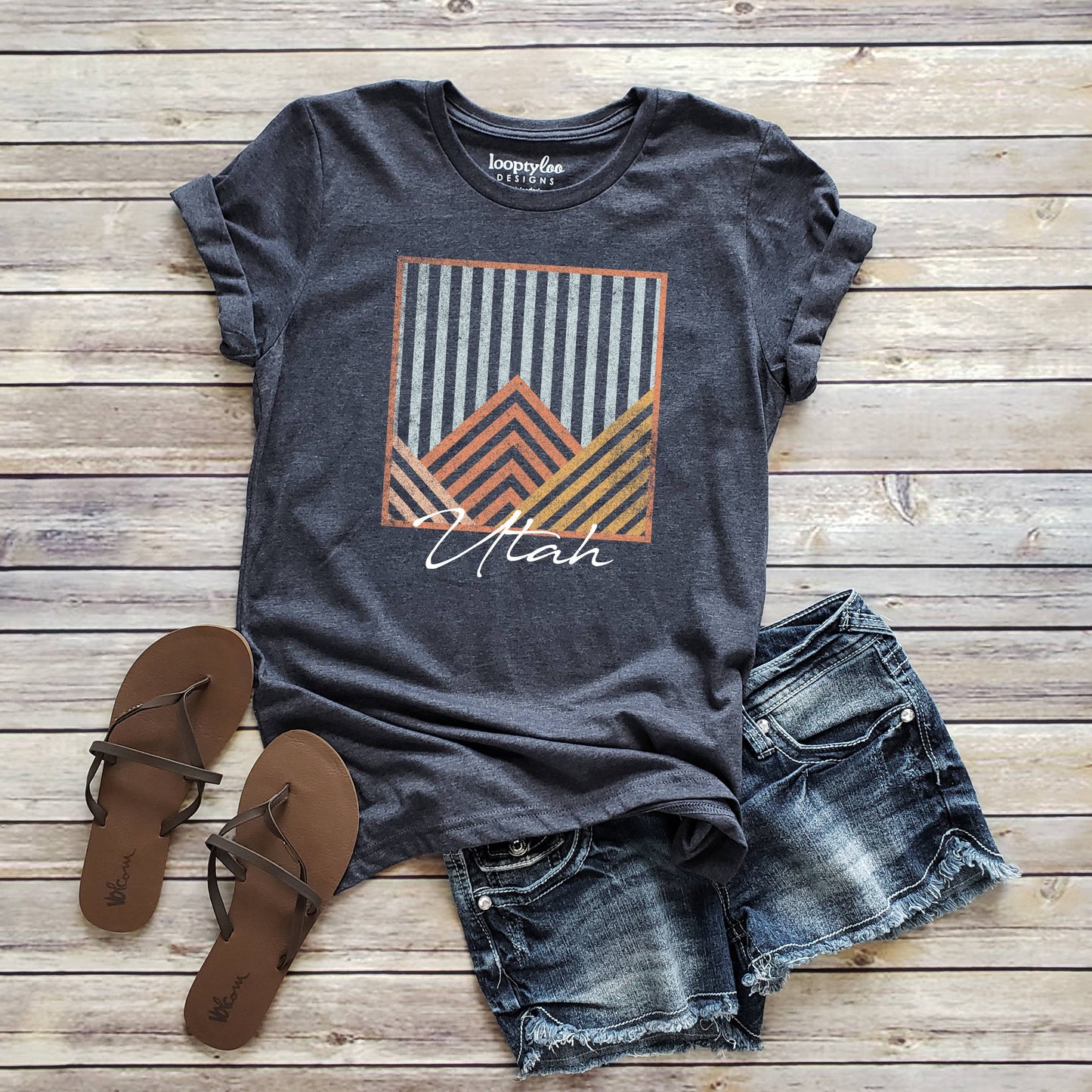 Geometric Mountain Utah Tee | Utah | Sizes XS-2XL Unisex T-shirt, Sweatshirt, Hoodie, Long Sleeve Tee - T-Shirt, Sweatshirt, Hoodie