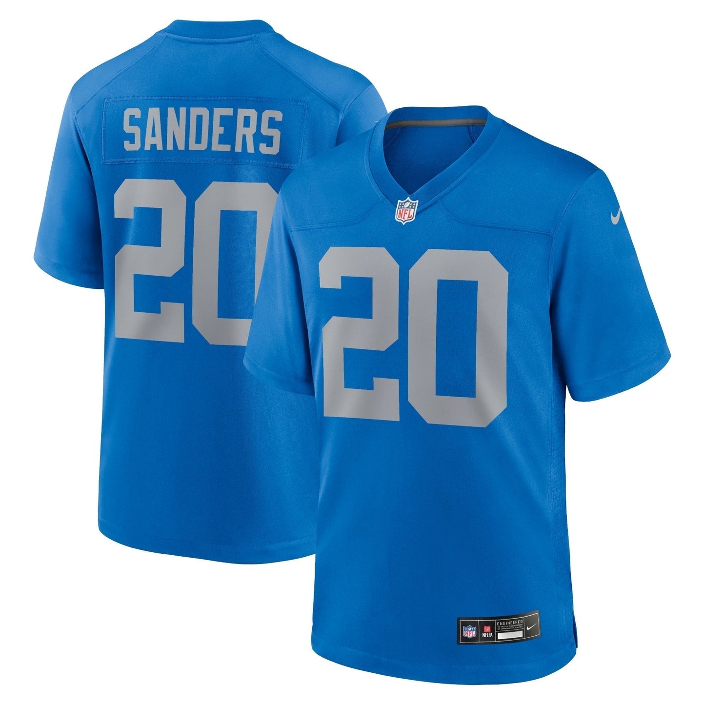Barry Sanders Detroit Lions Alternate Game Jersey - Blue football jersey product view 1