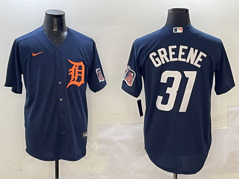 Men's Detroit Tigers Riley Greene #31 Navy Limited Player Jersey1 baseball jersey product view 1