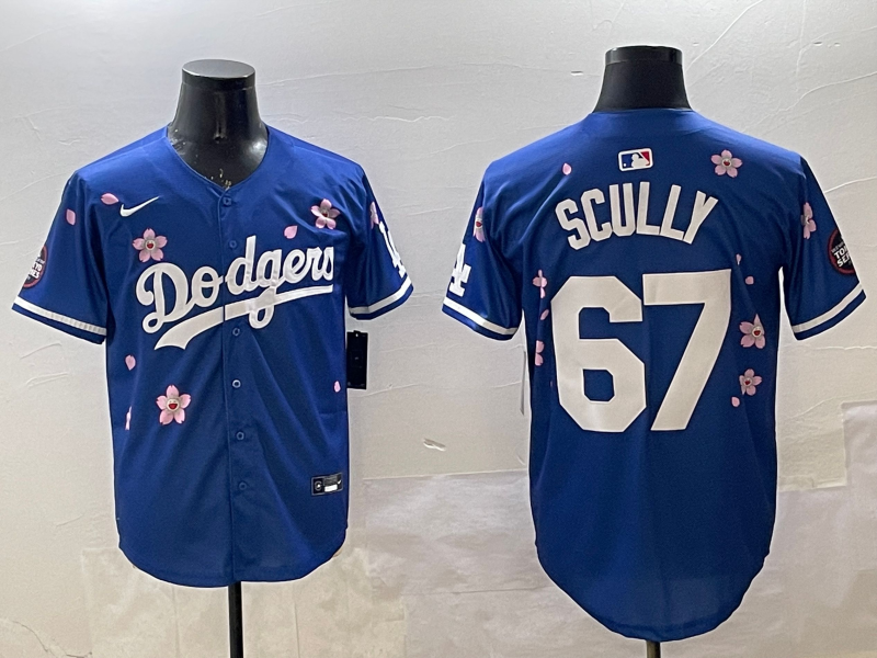 Men's Los Angeles Dodgers Vince Scully Royal Player Jersey baseball jersey product view 1