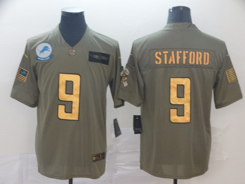 Men's Detroit Lions Matthew Stafford #9 Brown Game Player Jersey1 football jersey product view 1