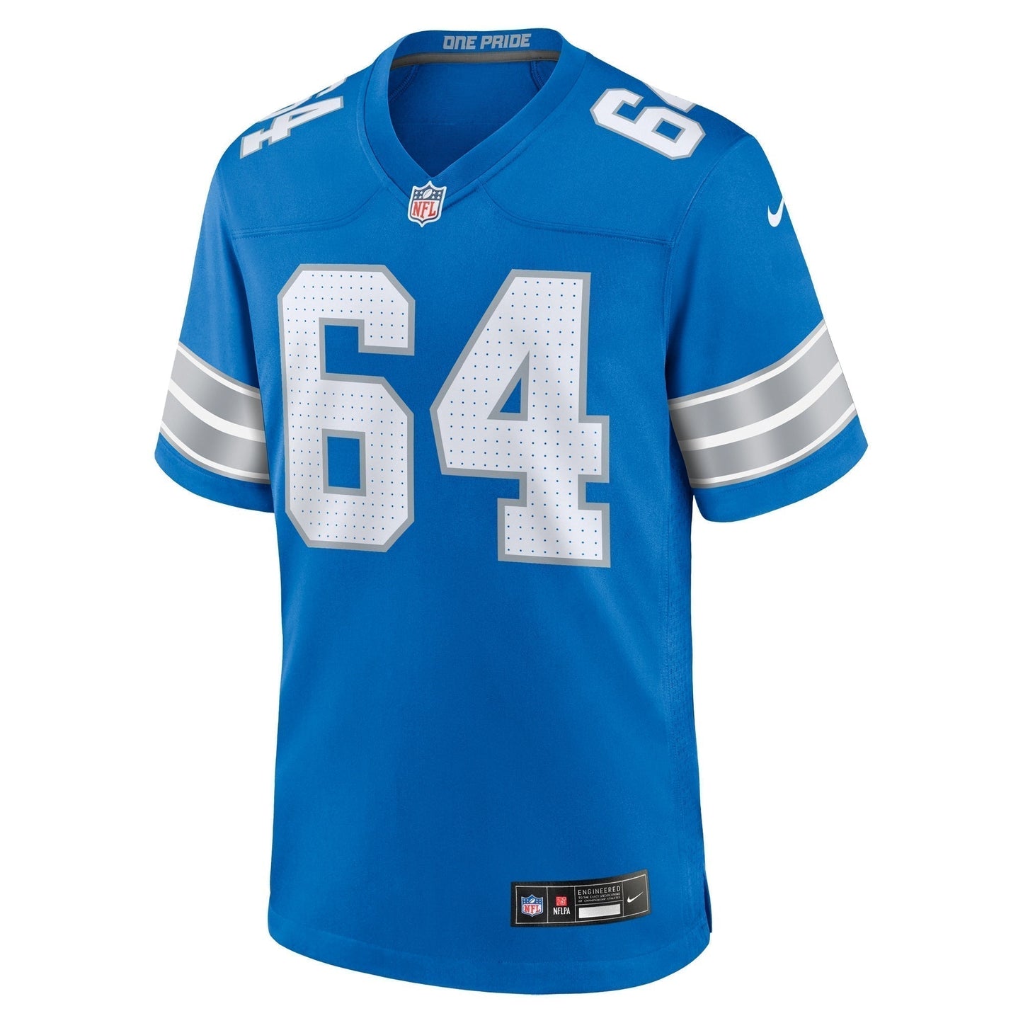Bryan Hudson Detroit Lions Game Jersey - Blue football jersey product view 2