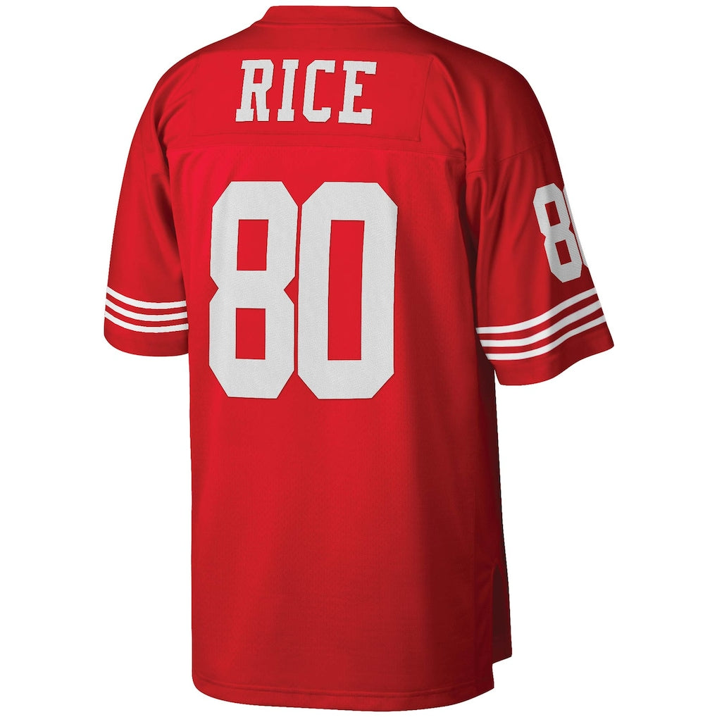 SF.49ers #80 Jerry Rice Scarlet Big & Tall 1990 Retired Player Replica Jersey football jersey product view 1