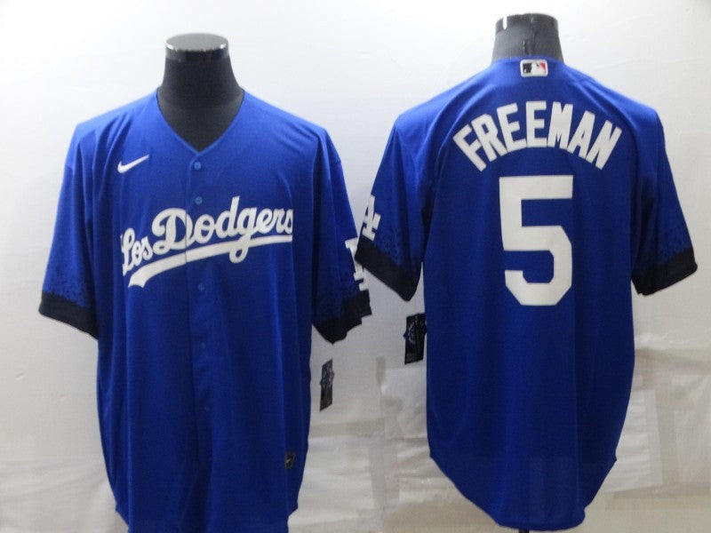 Men's Los Angeles Dodgers Freddie Freeman #5 Blue Stitched Jersey1 baseball jersey product view 1