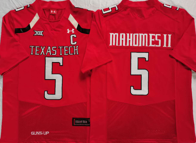 Men's Texas Longhorns Patrick Mahomes #5 Red Replica Team Jersey sports jersey product view 1