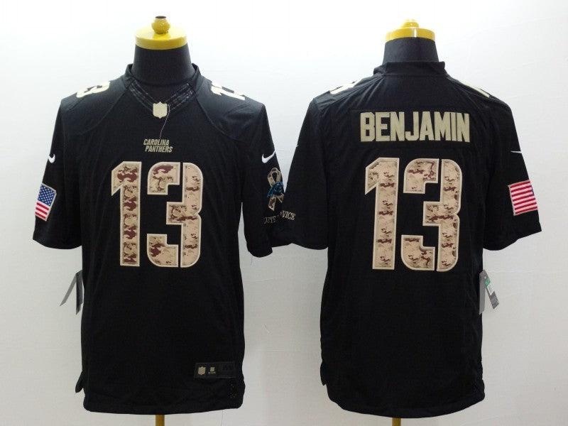 Men's Carolina Panthers Kelvin Benjamin #13 Black Game Player Jersey1 football jersey product view 1