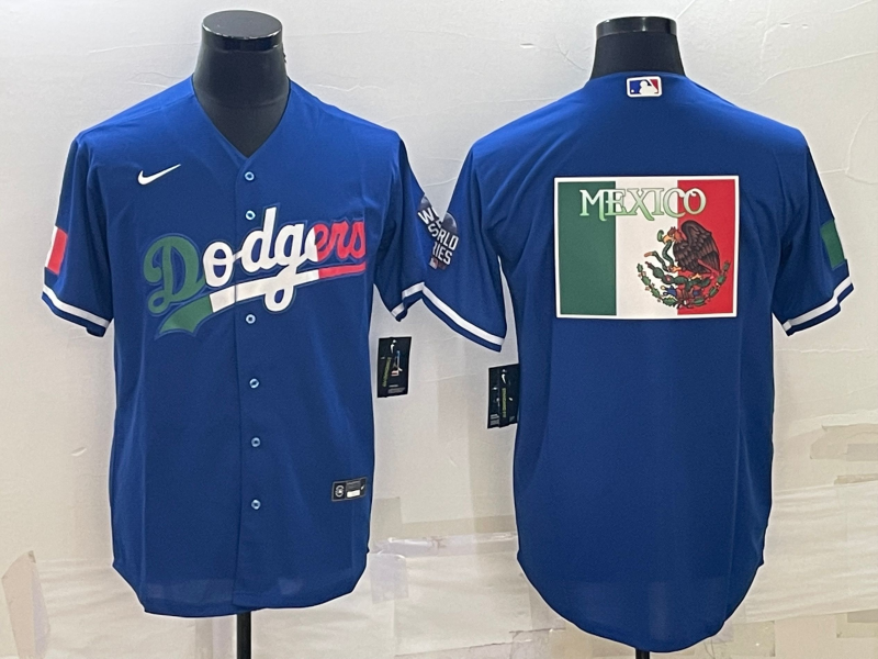 Men's Los Angeles Dodgers Blue Replica Player Jersey1 baseball jersey product view 1
