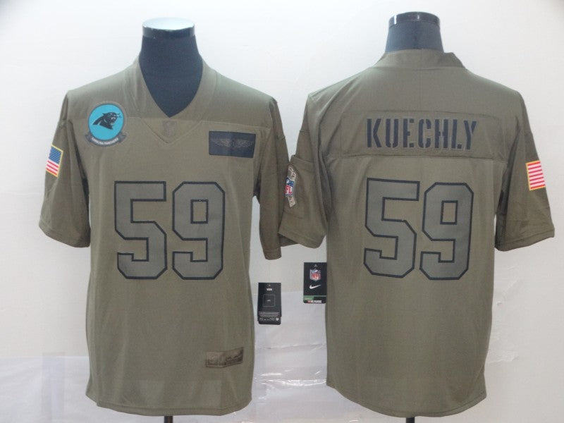 Men's Carolina Panthers Luke Kuechly #59 Brown Game Jersey1 football jersey product view 1