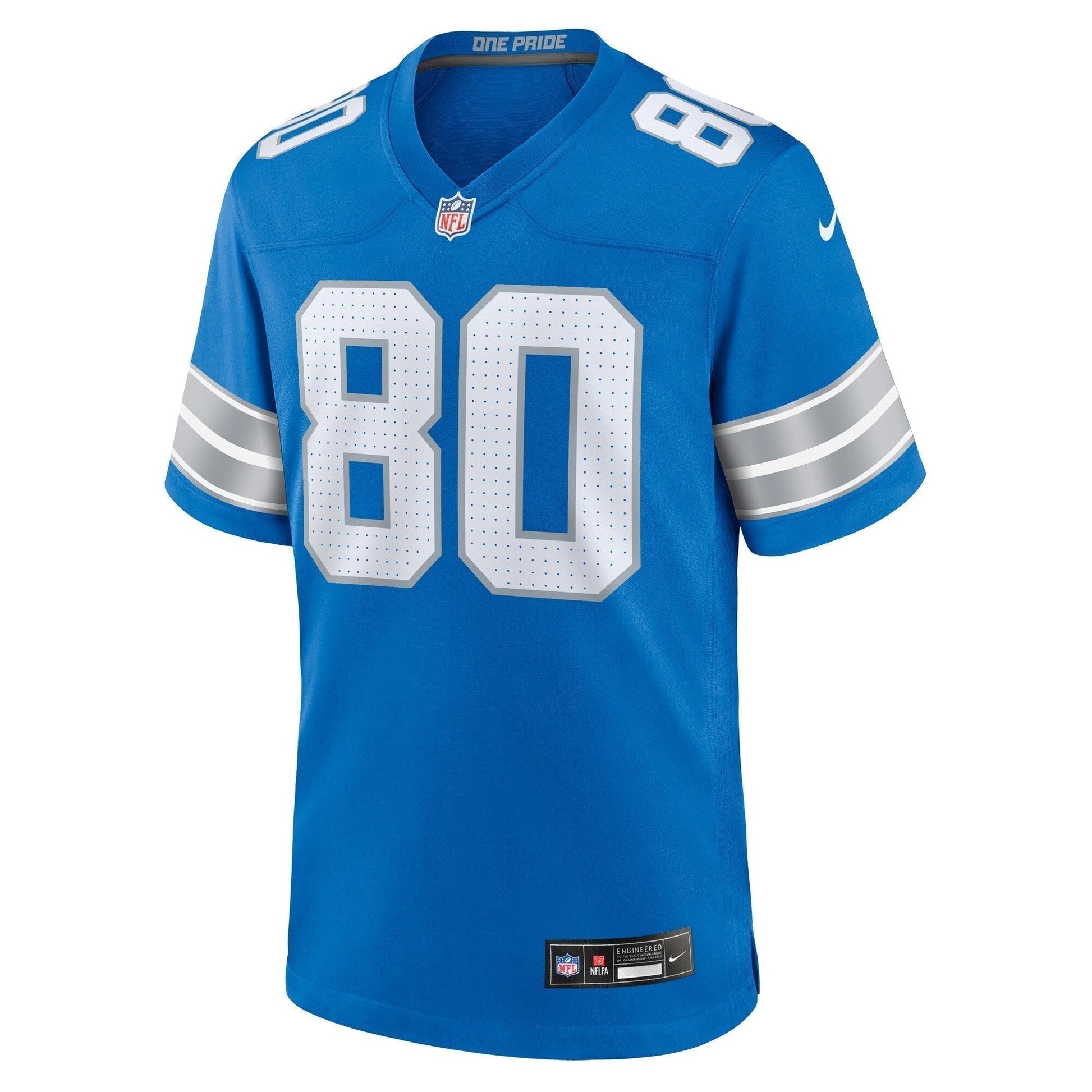 Jalon Calhoun Detroit Lions Game Jersey - Blue football jersey product view 2