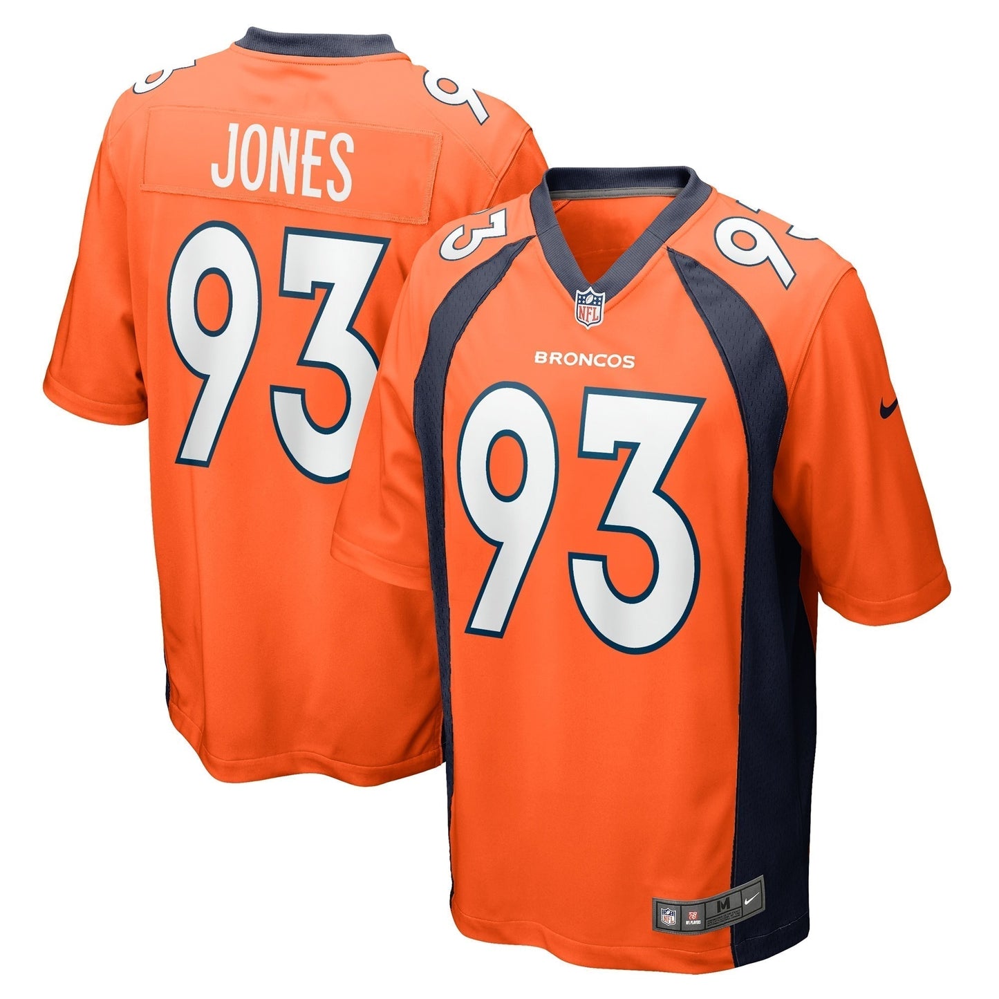 Troy Jones Denver Broncos Game Jersey - Orange football jersey product view 1