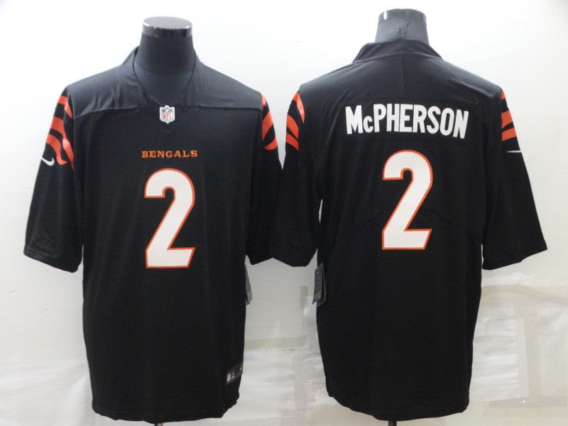 Men's Cincinnati Bengals Evan McPherson #2 Black Game Jersey1 football jersey product view 1