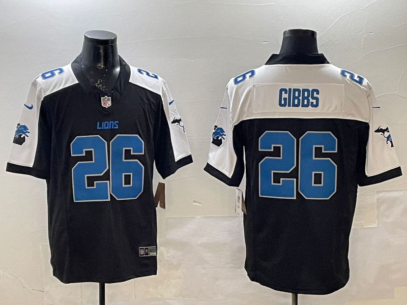 Men's Detroit Lions Jahmyr Gibbs Black Game Player Jersey football jersey product view 1